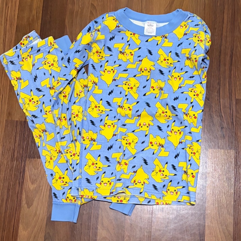 Hanna Andersson Pokemon Pikachu Organic Cotton Pajama Set Blue Kids 12 150cm